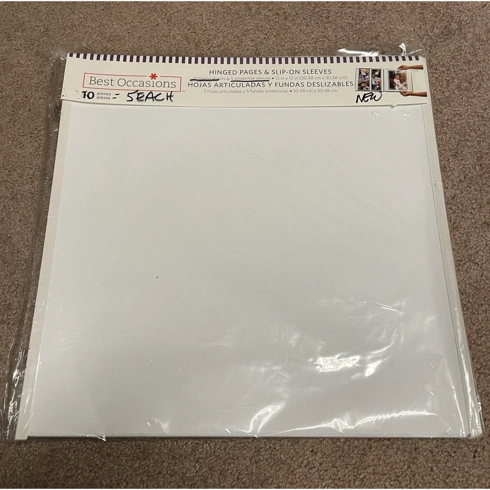 Best Occasions 5 Hinged Page Refills & Slip On 5 Protective Sleeves New
